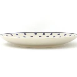 Janelle Imports Dinner Plate 10" In Blue Polka-Dot