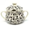 Janelle Imports Family Style Sugar Bowl 14 Oz In Modern Gray & Black