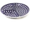 Janelle Imports Divided Plate In White Polka-Dot