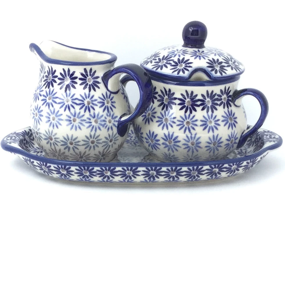Janelle Imports Creamer & Sugar Set W/Tray In All Stars 3 Janelle Imports Creamer & Sugar Set W/Tray In All Stars