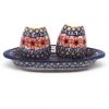 Janelle Imports Salt & Pepper Set W/Tray In Earth Tones 1 Janelle Imports Salt & Pepper Set W/Tray In Earth Tones