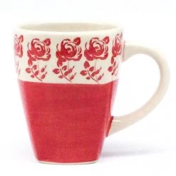 Janelle Imports Square Cup 12 Oz In Red Rose