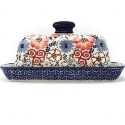 Janelle Imports Butter Dish In Perennial Garden