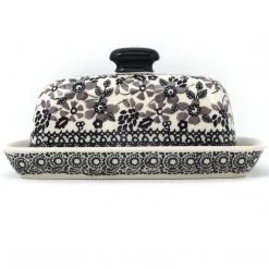 Janelle Imports Butter Dish In Gray & Black