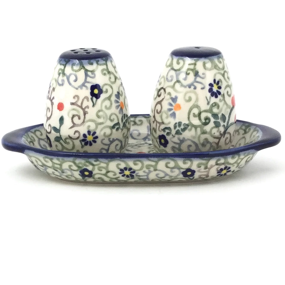 Janelle Imports Salt & Pepper Set W/Tray In Early Spring 3 Janelle Imports Salt & Pepper Set W/Tray In Early Spring