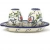 Janelle Imports Salt & Pepper Set W/Tray In Japanese Garden