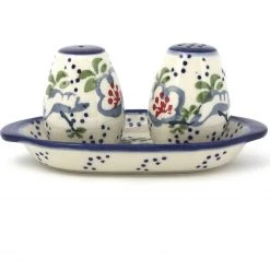 Janelle Imports Salt & Pepper Set W/Tray In Japanese Garden