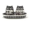 Janelle Imports Salt & Pepper Set W/Tray In Gray & Black