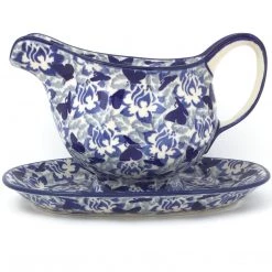 Janelle Imports Gravy Boat W/Tray 1 Qt In Blue Butterfly