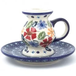 Janelle Imports Candle Holder W/Handle In Wild Flowers