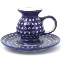 Janelle Imports Candle Holder W/Handle In Blue Elegance