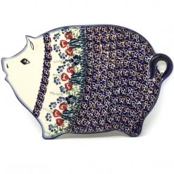 Janelle Imports Piggy Cutting Board In Red Tulips