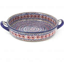 Janelle Imports Round Baker W/Handles In Earth Tones