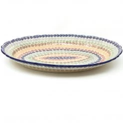 Janelle Imports Oval Basia Platter In Modern Dots