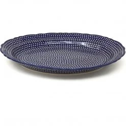 Janelle Imports Oval Basia Platter In Blue Elegance