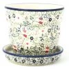 Janelle Imports Sm Flower Pot W/Plate In Early Spring