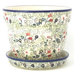 Janelle Imports Md Flower Pot W/Plate In Early Spring
