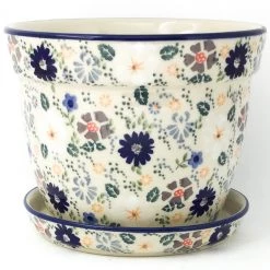 Janelle Imports Lg Flower Pot W/Plate In Morning Breeze