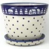 Janelle Imports Lg Flower Pot W/Plate In Winter