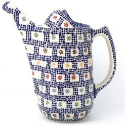 Janelle Imports Watering Pitcher 2 Qt In Modern Checkers