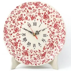 Janelle Imports Plate Wall Clock In Antique Red