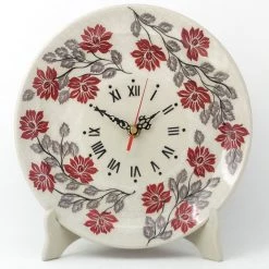 Janelle Imports Plate Wall Clock In Red & Gray