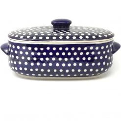 Janelle Imports Covered Oval Baker 4 Qt In White Polka-Dot
