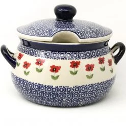 Janelle Imports Covered Tureen 4 Qt In Red Daisy