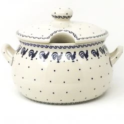 Janelle Imports Covered Tureen 4 Qt In Blue Roosters