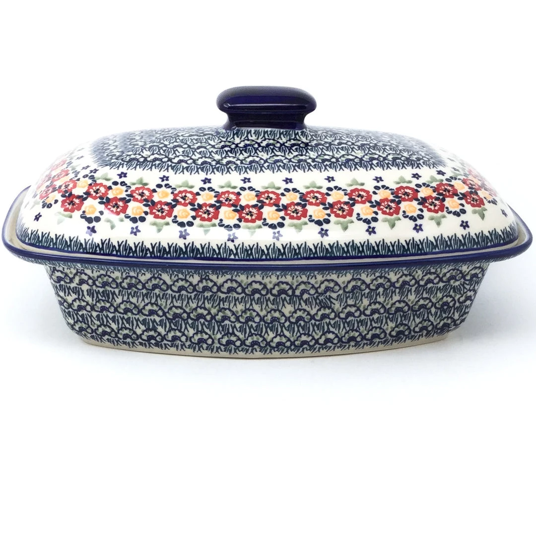 Janelle Imports Rect. Server W/Cover 2 Qt In Wild Roses 3 Janelle Imports Rect. Server W/Cover 2 Qt In Wild Roses