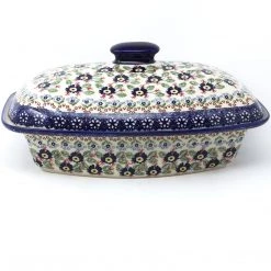 Janelle Imports Rect. Server W/Cover 2 Qt In Forget-Me-Not