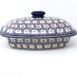 Janelle Imports Rect. Server W/Cover 2 Qt In Modern Checkers