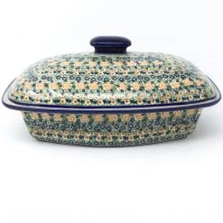 Janelle Imports Rect. Server W/Cover 2 Qt In Rose Garden