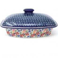 Janelle Imports Rect. Server W/Cover 2 Qt In Wild Flowers