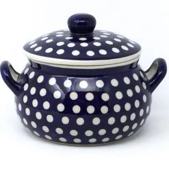 Janelle Imports Covered Tureen 1 Qt In White Polka-Dot