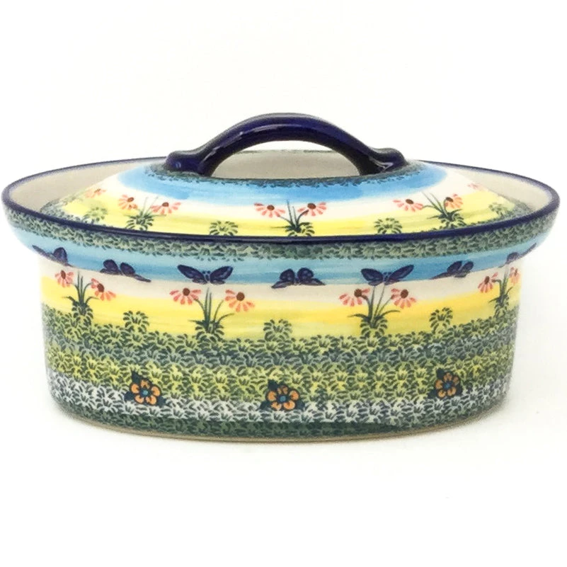 Janelle Imports Oval Server W/Cover 1 Qt In Butterfly Field 3 Janelle Imports Oval Server W/Cover 1 Qt In Butterfly Field