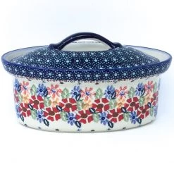 Janelle Imports Oval Server W/Cover 1 Qt In Wild Flowers