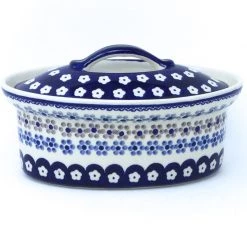 Janelle Imports Oval Server W/Cover 1 Qt In Simple Daisy