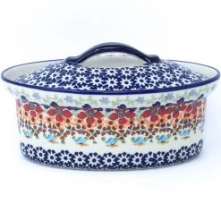 Janelle Imports Oval Server W/Cover 1 Qt In Summer