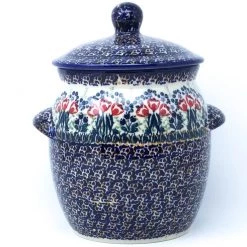 Janelle Imports Md Canister W/Handles In Red Tulips