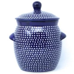 Janelle Imports Md Canister W/Handles In Blue Elegance