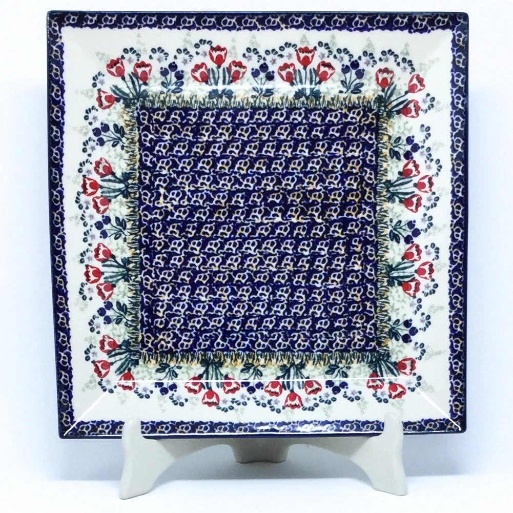 Janelle Imports Square Platter In Red Tulips 3 Janelle Imports Square Platter In Red Tulips