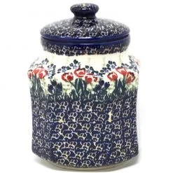 Janelle Imports Sm Airtight Canister In Red Tulips