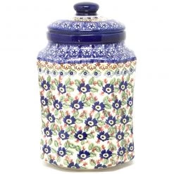 Janelle Imports Lg Airtight Canister In Forget-Me-Not