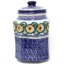 Janelle Imports Lg Airtight Canister In Sunflowers