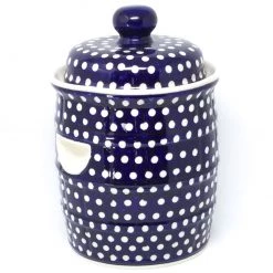 Janelle Imports Pickling Barrel 7 Qt In White Polka-Dot