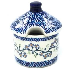 Janelle Imports Honey Jar W/Cover In Blue Meadow