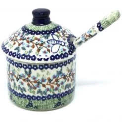 Janelle Imports Honey Jar W/Cover In Spring Garden