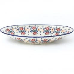 Janelle Imports Lg Modern Oval Server In Delicate Flowers