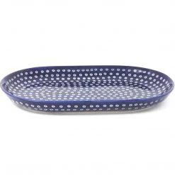 Janelle Imports Tiny Oval Platter In Blue Elegance
